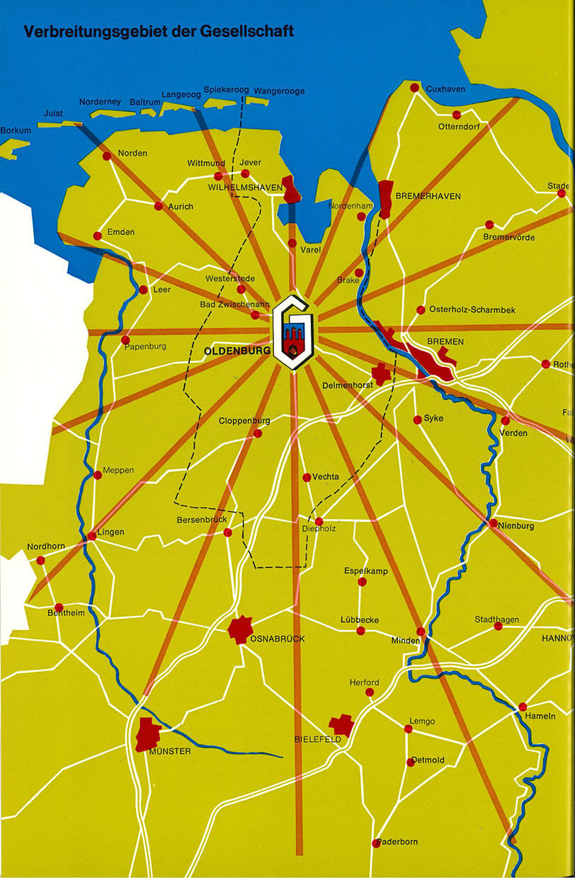 GVO Versicherung -  Verbreitungsgebiet der Gesellschaft